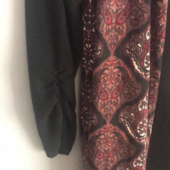 Haani Long sleeves Midi black with paisley prints dress size S - Picture 6 of 10